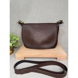 Coach Vintage Brown Leather Fletcher Flap Crossbody Bag 4150 Brass Hardware